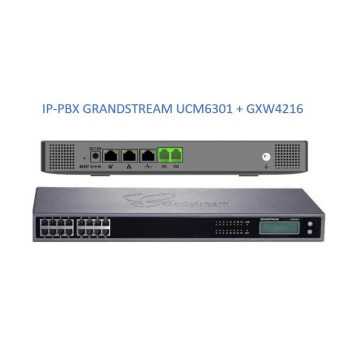 Grandstream UCM6301, ip атс, 17хFXS, 1xFXO до 500 ip абонентів/75 одночасних викликів, RemoteConnect, 1xWAN, 1xLAN, HA