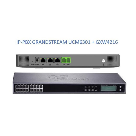 Grandstream UCM6301, ip атс, 17хFXS, 1xFXO до 500 ip абонентів/75 одночасних викликів, RemoteConnect, 1xWAN, 1xLAN, HA - UCM6301-17