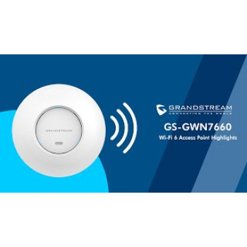 Grandstream GWN7660, WiFi точка доступу, 802.11ax Wi-Fi 6 корпоративного рівня, дводіапазонний 2x2:2 MU-MIMO з технологією DL/UL OFDMA