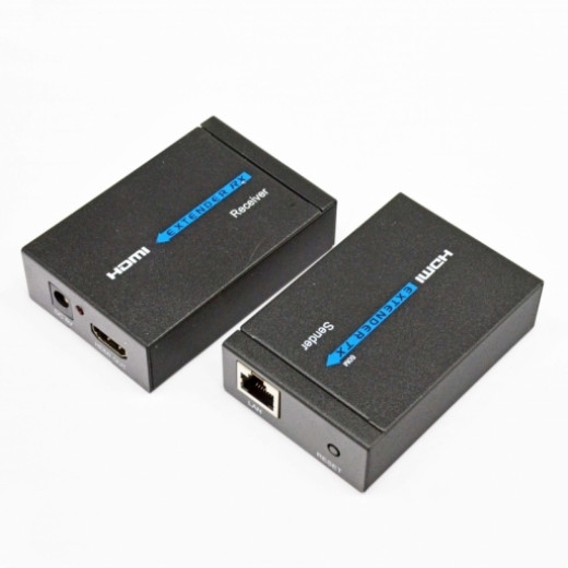HDMI подовжувач 60м FullHD по 1 кабелю Cat.5e, 6 з блоком живлення - LW-HDEX-002