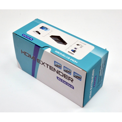 HDMI подовжувач 60м FullHD по 1 кабелю Cat.5e, 6 з блоком живлення - LW-HDEX-002