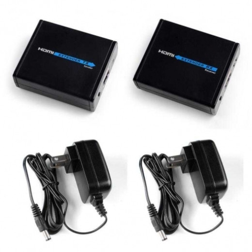 HDMI подовжувач 60м FullHD по 1 кабелю Cat.5e, 6 з блоком живлення - LW-HDEX-002