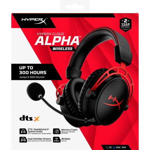 Гарнітура ігрова HyperX Cloud Alpha WL/USB-A, чорно-червоний - 4P5D4AA