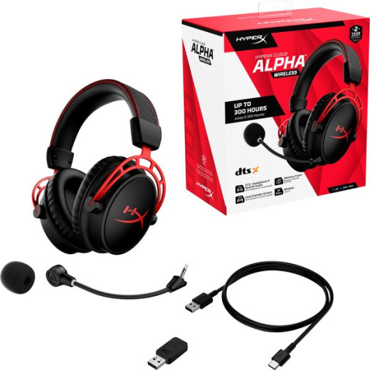 Гарнітура ігрова HyperX Cloud Alpha WL/USB-A, чорно-червоний - 4P5D4AA