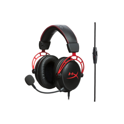 Гарнітура ігрова HyperX Cloud Alpha, mini-jack/dual 3.5мм, 1.2м/2м чорно-червоний - 4P5L1AM