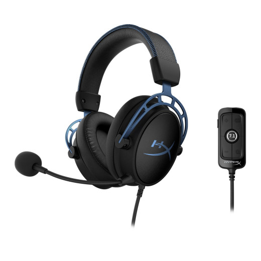 Гарнітура ігрова HyperX Cloud Alpha S, 7.1, mini-jack/USB-A, 1м/1.3м, чорно-синій - 4P5L3AA