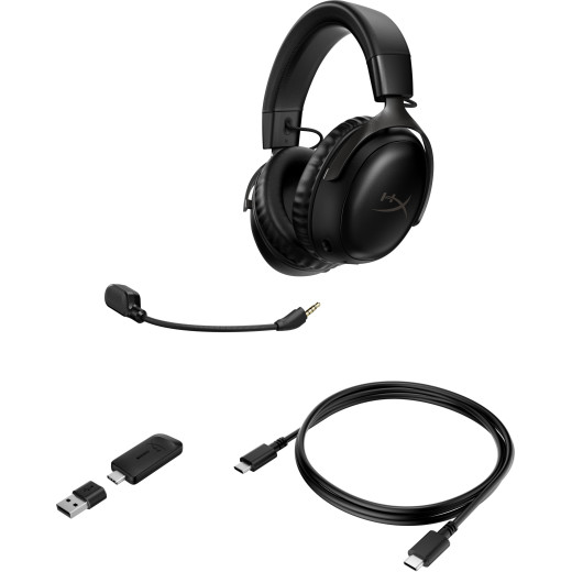 Гарнітура ігрова HyperX Cloud III, WL/USB-A/USB-C, чорний - A59YZAA