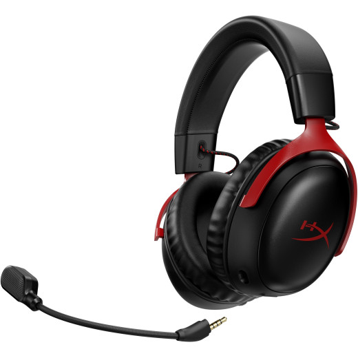 Гарнітура ігрова HyperX Cloud III, WL/USB-A/USB-C, чорно-червоний - 77Z46AA