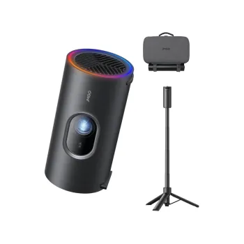 JMGO PicoPlay+ Pack J61-7K4, портативний смарт-проектор Full HD 1080p, 450 ISO люмен, Google TV, акумуляторний штатив 20000 мАг
