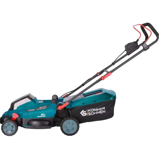 Könner & Söhnen KS 33LM-20V, акумуляторна газонокосарка з безщітковим двигуном та шириною скошування 33 см, без АКБ та ЗП - KS33LM-20V
