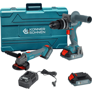 Könner & Söhnen KS IDAGB20VSET1PLUS, набір акумуляторного ударного шуруповерта та акумуляторної кутової шліфмашини 20 В