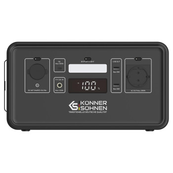 Könner & Söhnen KS 500PS, портативна зарядна станція 500 Вт з LiFePO4 акумулятором, Bluetooth та функцією Power Point Tracking