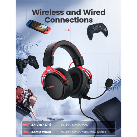 MPOW Air Wireless Gaming Headset, ігрова гарнітура - BH415A