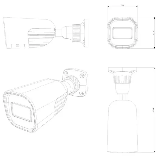 Provision-ISR BMH-340IPSN-MVF, 4 Мп IP-відеокамера з моторизованим об'єктивом 2.8-12 мм та відеоаналітикою - 302616