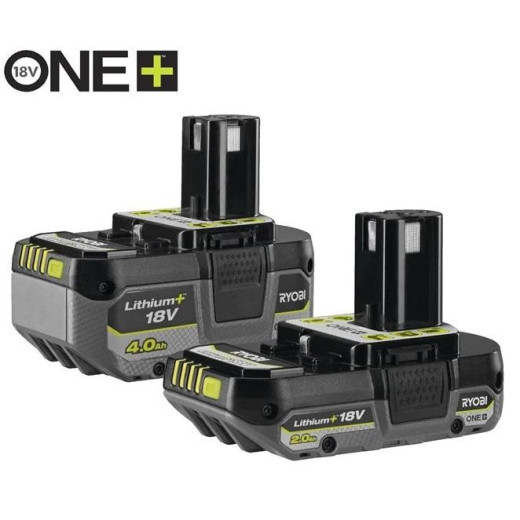 Ryobi RB1824X2, набір акумуляторів ONE+ Lithium+ 18 В 2.0 Аг та 4.0 Аг - 5133005509
