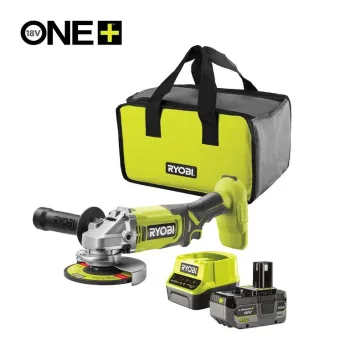 Ryobi RAG18125-1C40S, акумуляторна кутова шліфувальна машина 125 мм ONE+ з АКБ 4,0 А·год та зарядним пристроєм