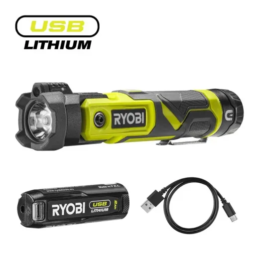Ryobi RLP4-120G, акумуляторний LED-ліхтар USB Lithium 4 В з АКБ 2,0 А·год - 5133006131