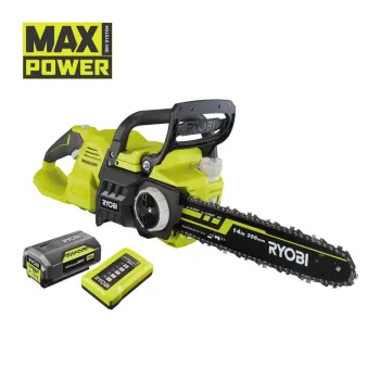 Ryobi RY36CSX35A-150, акумуляторна безщіткова ланцюгова пила MAX POWER 36 В з шиною 35 см, 1 АКБ 5.0 А·год та ЗП