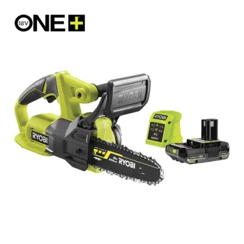 Ryobi RY18CS20A-125, акумуляторна компактна ланцюгова пила ONE+ 18 В з шиною 20 см, 1x2.5 А·год та зарядним пристроєм