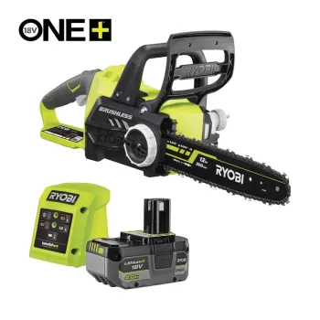 Ryobi RCS1830-140B, акумуляторна безщіткова ланцюгова пила ONE+ 18 В з шиною 30 см, 1 АКБ 4.0 А·год та ЗП