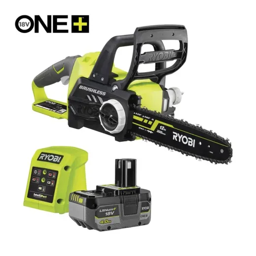 Ryobi RCS1830-140B, акумуляторна безщіткова ланцюгова пила ONE+ 18 В з шиною 30 см, 1 АКБ 4.0 А·год та ЗП - 5133005547