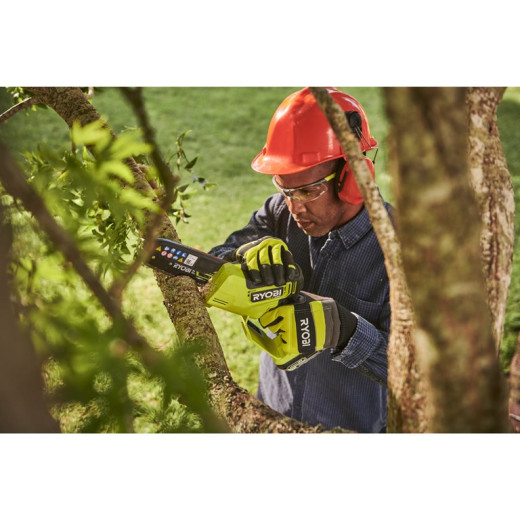Ryobi RY18PSX15A-120T, акумуляторна безщіткова міні-пила ONE+ HP 18 В з шиною 15 см, 1 АКБ 2.0 А·год та ЗП - 5133005899