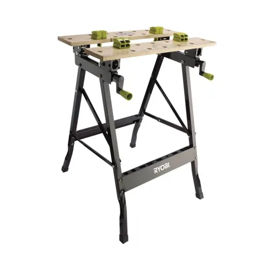 Ryobi RWB02, складаний верстак з бамбуковою робочою поверхнею та системою затиску заготовок - 5133001779