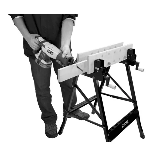 Ryobi RWB02, складаний верстак з бамбуковою робочою поверхнею та системою затиску заготовок - 5133001779