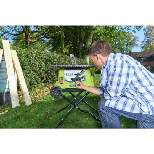Ryobi RTS1800EF-G, розпилювальний верстат 1800 Вт з диском 254 мм, складною станиною та транспортувальними колесами - 5133002025