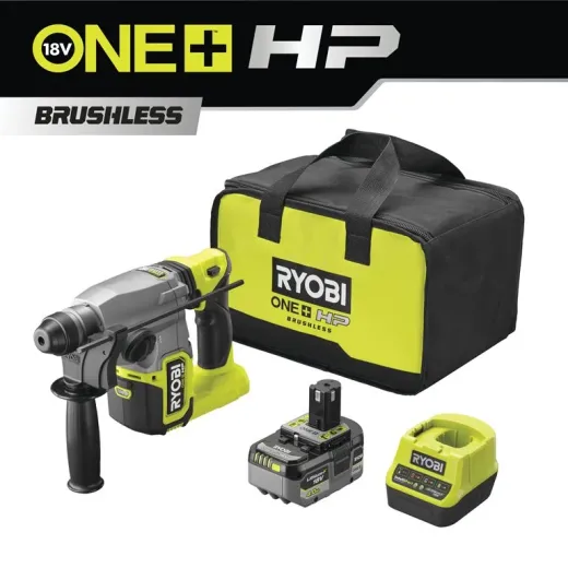Ryobi RSDS18X-1C40S, акумуляторний безщітковий перфоратор SDS+ ONE+ HP з АКБ 4.0 А·год та зарядним пристроєм - 5133005383