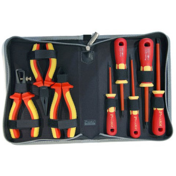 Pro'sKit PK-2801, набір викруток та плоскогубців з ізольованими рукоятками для роботи під напругою до 1000 В