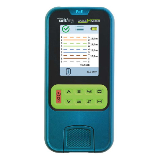 Softing CableMaster PoE - кабельний тестер з вимірюванням довжини кабелю і PoE - CMPOE