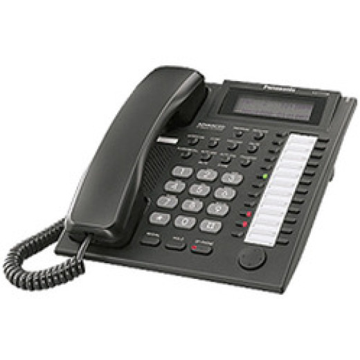 Panasonic KX-T7735UA-B Black, системний телефон, 3-рядковий LCD дисплей, 24 програмовані клавіші, спікерфон, роз'єм гарнітури - KX-T7735UA-B
