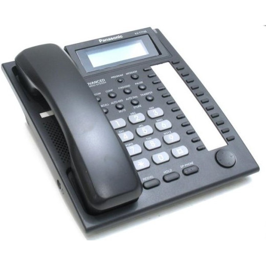 Panasonic KX-T7735UA-B Black, системний телефон, 3-рядковий LCD дисплей, 24 програмовані клавіші, спікерфон, роз'єм гарнітури - KX-T7735UA-B