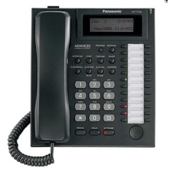 Panasonic KX-T7735UA-B Black, системний телефон, 3-рядковий LCD дисплей, 24 програмовані клавіші, спікерфон, роз'єм гарнітури