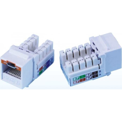 Модуль KeyStone RJ45 UTP, кат. 6, 110, Slim, W - 16.6 мм, білий, під ключ, EPNew - 6KTVMK-U0WH