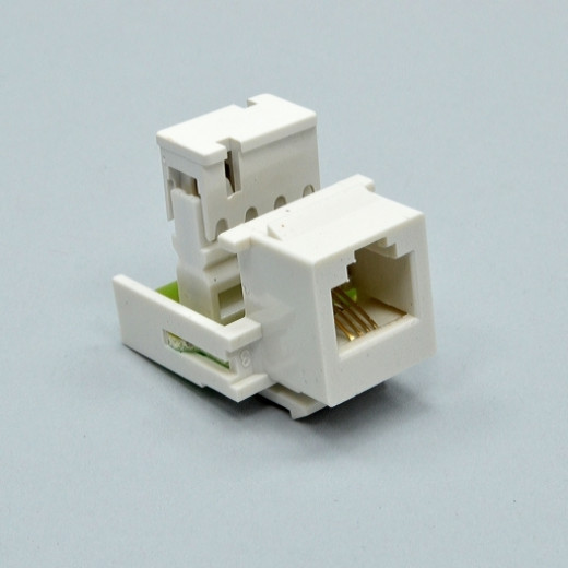 Модуль KeyStone RJ12, білий, Kingda - KESTN6009