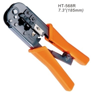 Інструмент для обтискання конекторів RJ12, RJ45, з трещіткою, Hanlong