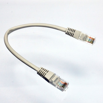 Патч-корд UTP, 0,25 м, кат. 5e, сірий