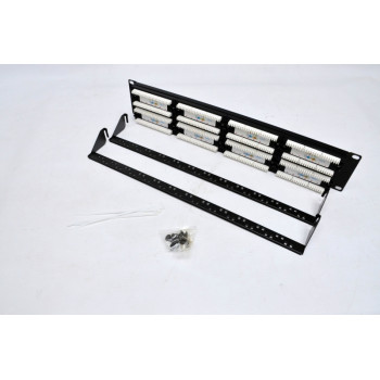 Патч-панель 19 "48xRJ-45 UTP, кат. 6, 2U, type 110, із заднім організатором, Kingda