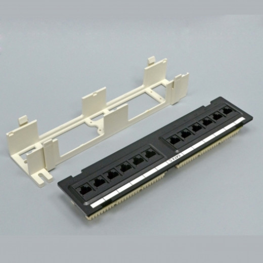 Патч-панель настінна 12xRJ-45 UTP, кат. 6, dual type, в пластиковому корпусі, чорна, EPNew - 6PP89-120BK