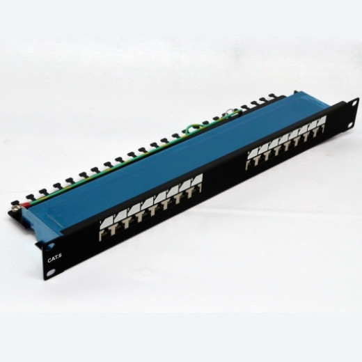 Патч-панель 16xRJ-45 FTP, кат. 6, dual type, EPNew - 6PLDN-F16BK