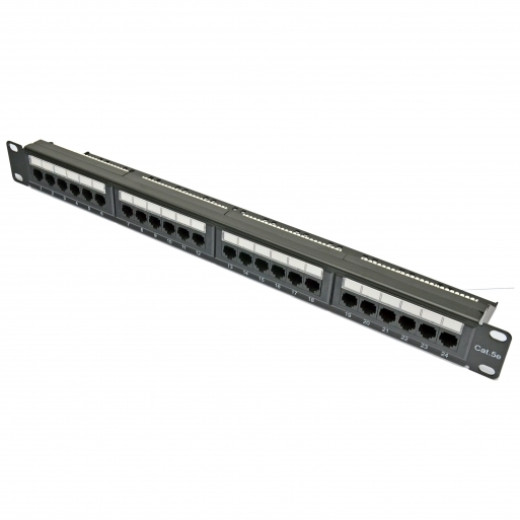 Патч-панель 24хRJ-45 UTP кат.5e, type 110, із заднім організатором - KDPA6043