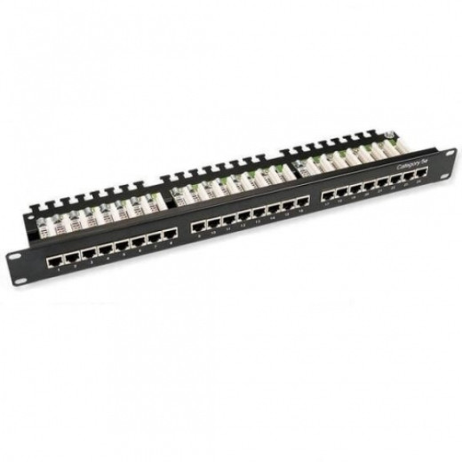 Патч-панель 24 порти UTP кат. 5Е 19 "з менеджментом кабелю, Hypernet - PP-UTP24-WMR