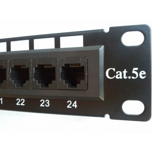 Патч-панель 24 порти UTP DUAL кат 5Е, 1U 19 ", Hypernet - PP-KUTP24-LC