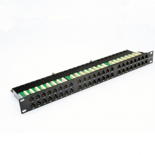 Патч-панель 48xRJ-45 UTP, кат. 6, 1U, dual type, EPNew - 6PLD-U48BK1UZ
