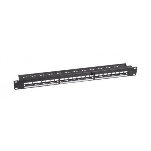 Патч-панель модульна 24-портова UTP c менеджментом кабелю, 19 "1U HD, Hypernet  - PP-M24-UTP