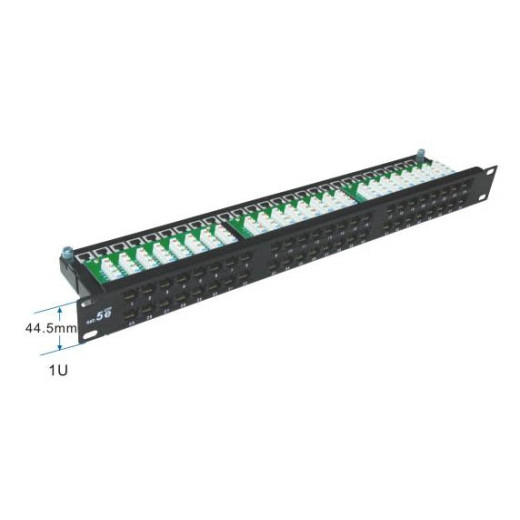 Патч-панель 48 портів UTP 1U кат.5е з тримачем кабелю 19 ", Hypernet - PP-KUTP48-1U 