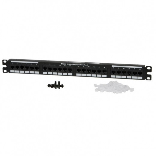 Патч-панель 24 порти, UTP, кат. 5е, 19 ", 1U, Panduit NetKey - NK5EPPG24Y