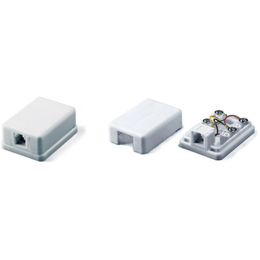 Телефонна розетка RJ-12 однопортовая, настінна, Hypernet - TMB-1